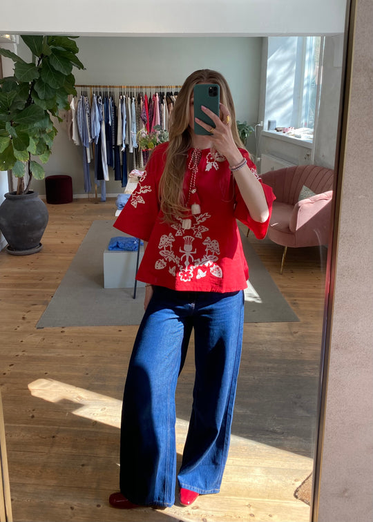 Helmstedt Dottie Blouse Red Strawberry
