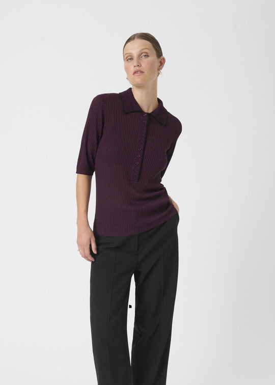 Soaked SLLaisa Polo Pullover Winetasting bordeaux