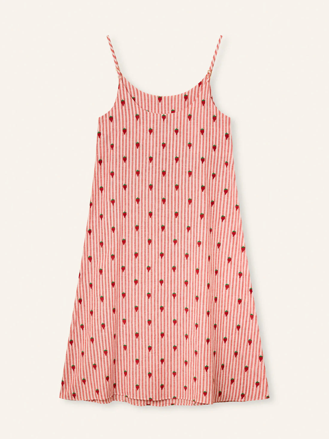 Helmstedt Leva Dress Red Stripe w Strawberry Emb