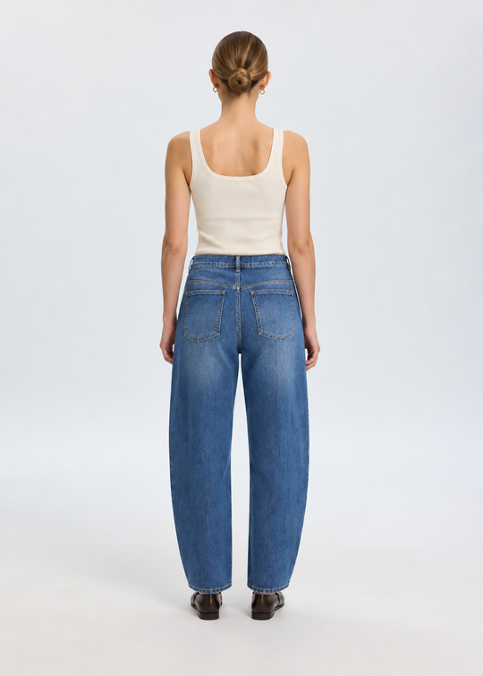 La Rouge Tenna Barrel Jeans Blue Washed Denim