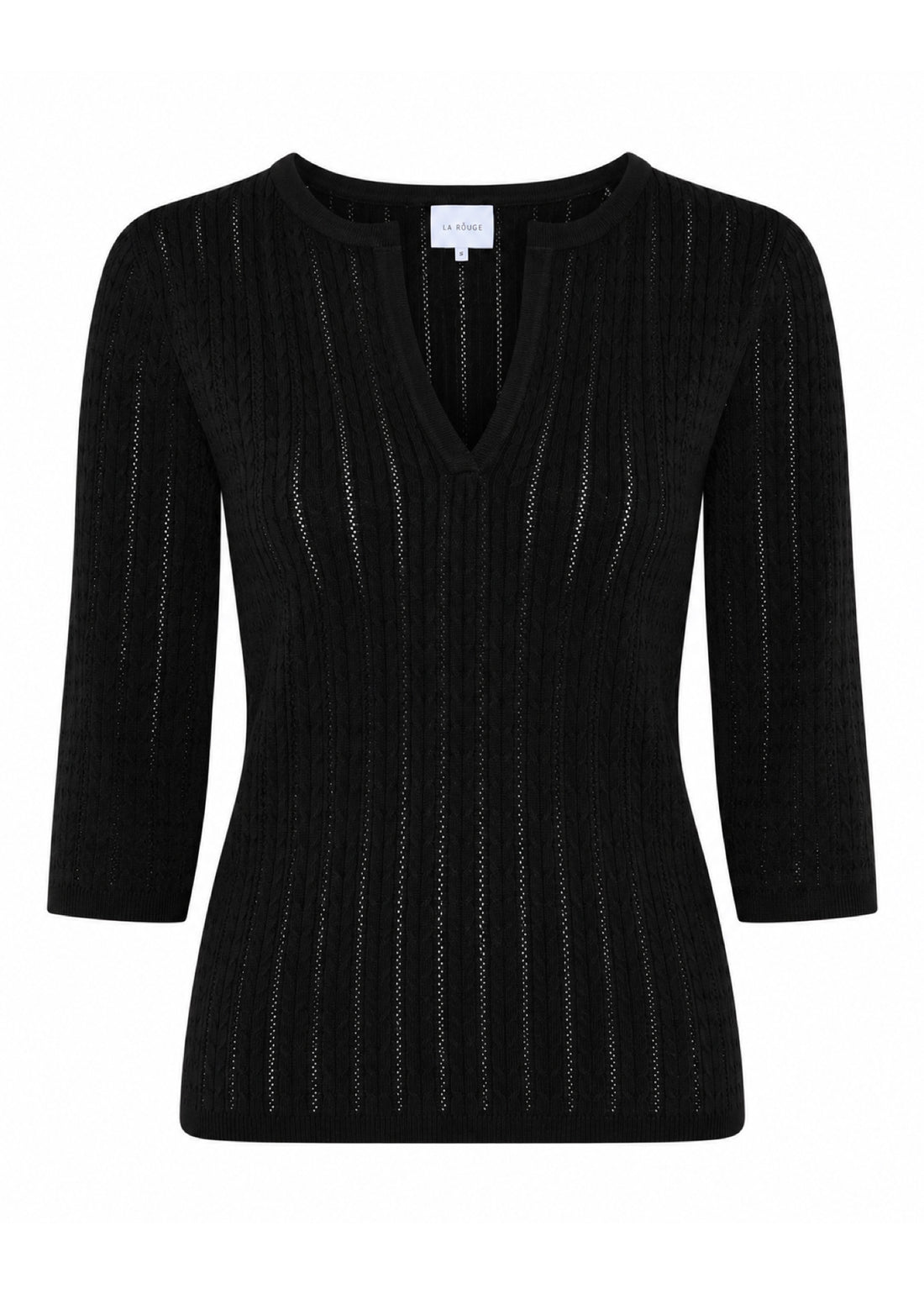 La Rouge Charlotte Knit V-Neck Black