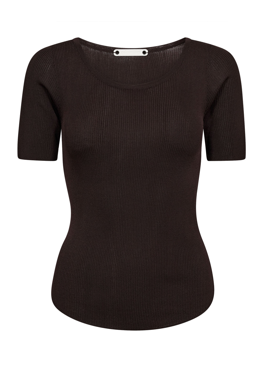 Co'Couture ClaireCC Rib Tee Dark Brown