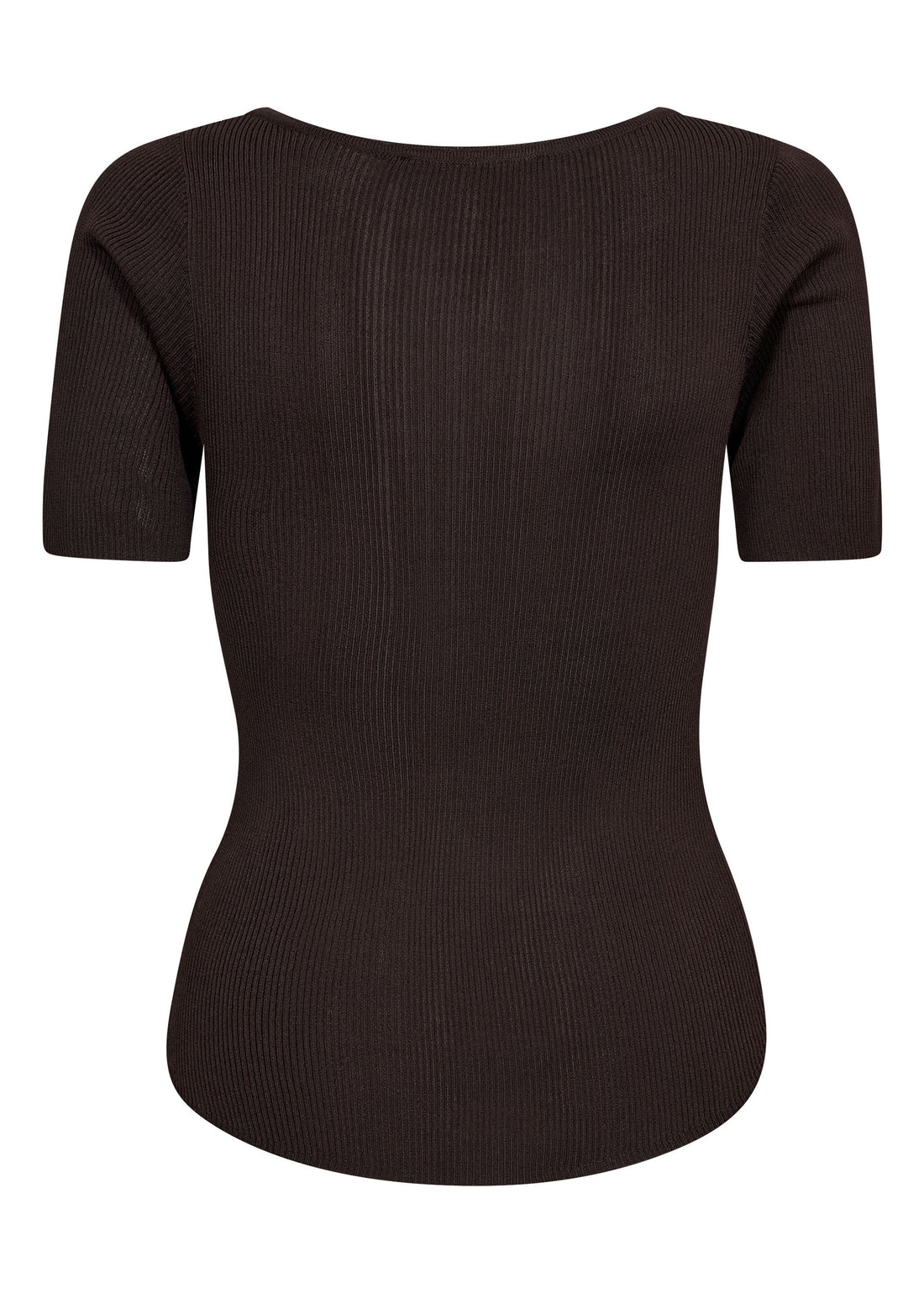 Co'Couture ClaireCC Rib Tee Dark Brown