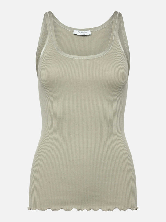 Rosemunde Belle Silk U-neck Strap Elastic Top Seagrass