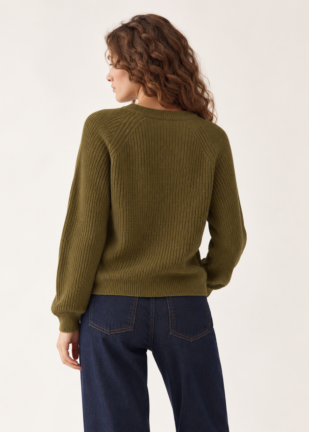 Serendipity Cotton Knit Sweater Olive