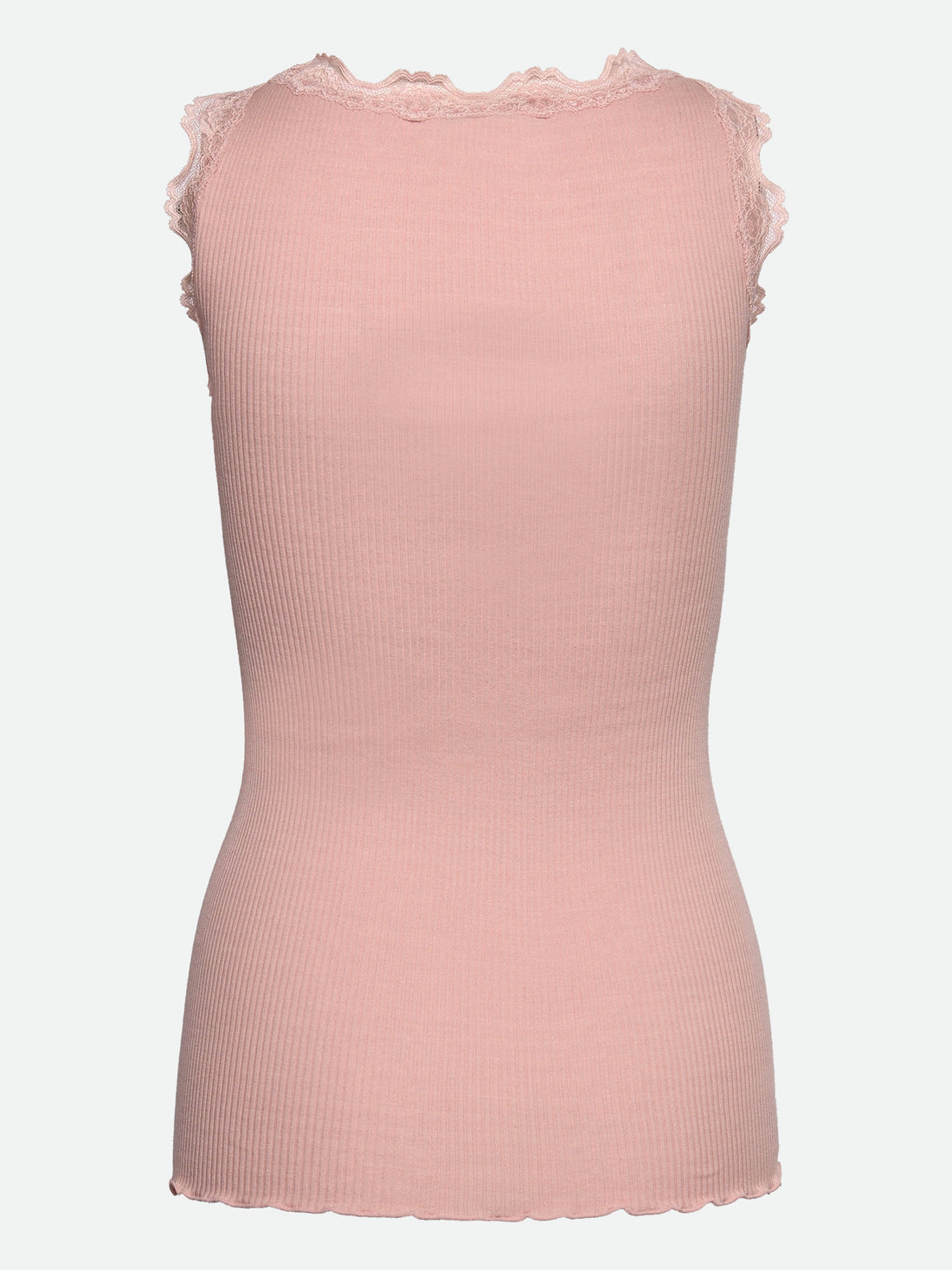 Rosemunde Babette Silk SL U-neck Long Lace Top Rose Smoke