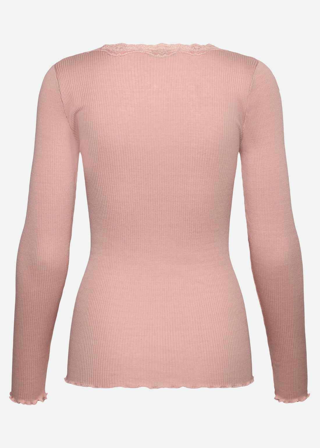 Rosemunde Babette Silk LS U-neck Lace T-shirt Rose Smoke