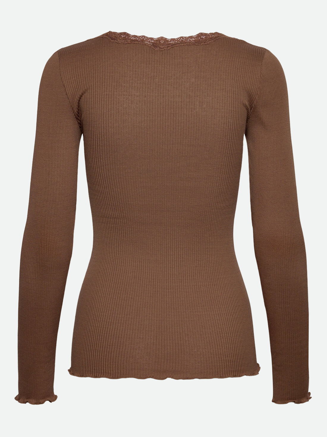 Rosemunde Babette Silk LS Lace T-shirt Coca Mocha