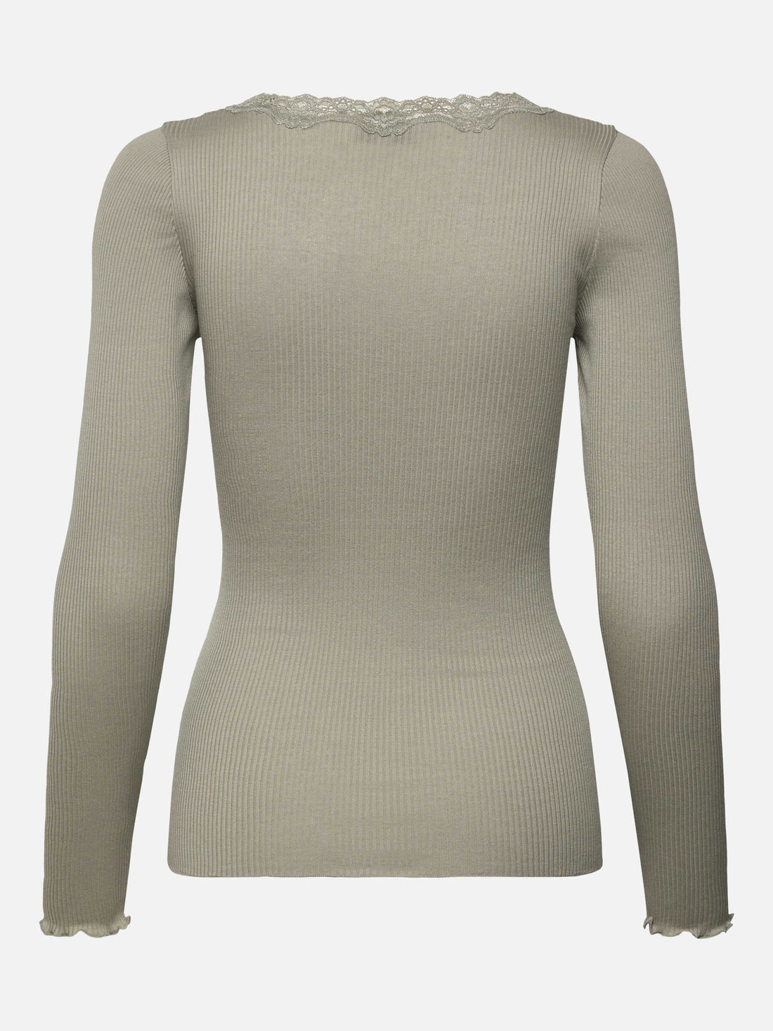 Rosemunde Babette Silk LS U-neck Lace T-shirt Seagrass