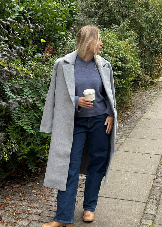 2NDDAY Liviana Classic Wool Coat light grey melange
