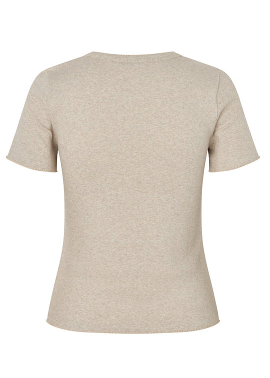 Mbym Otis Crochet-M t-shirt Pelican Melange