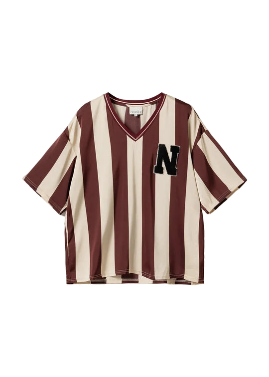 Noella Lucena Blouse Mahogany Ivory Stripe