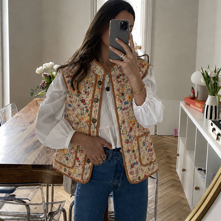 Lollys Laundry CairoLL Quilted Vest Flower Print
