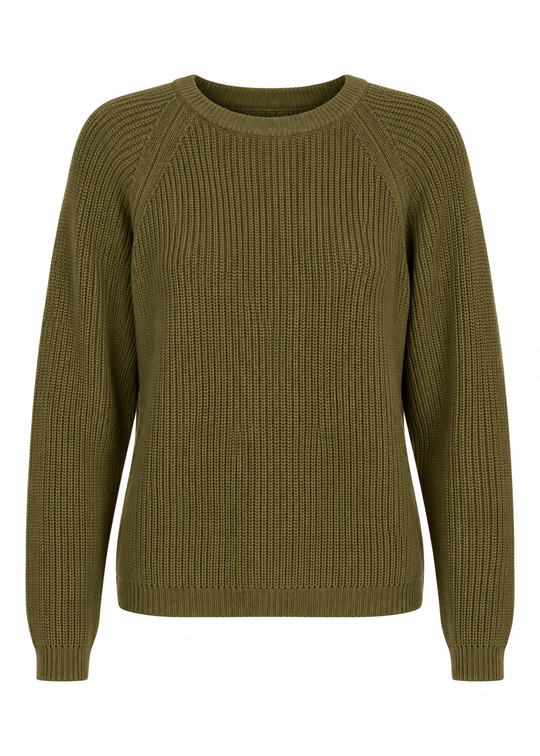 Serendipity Cotton Knit Sweater Olive