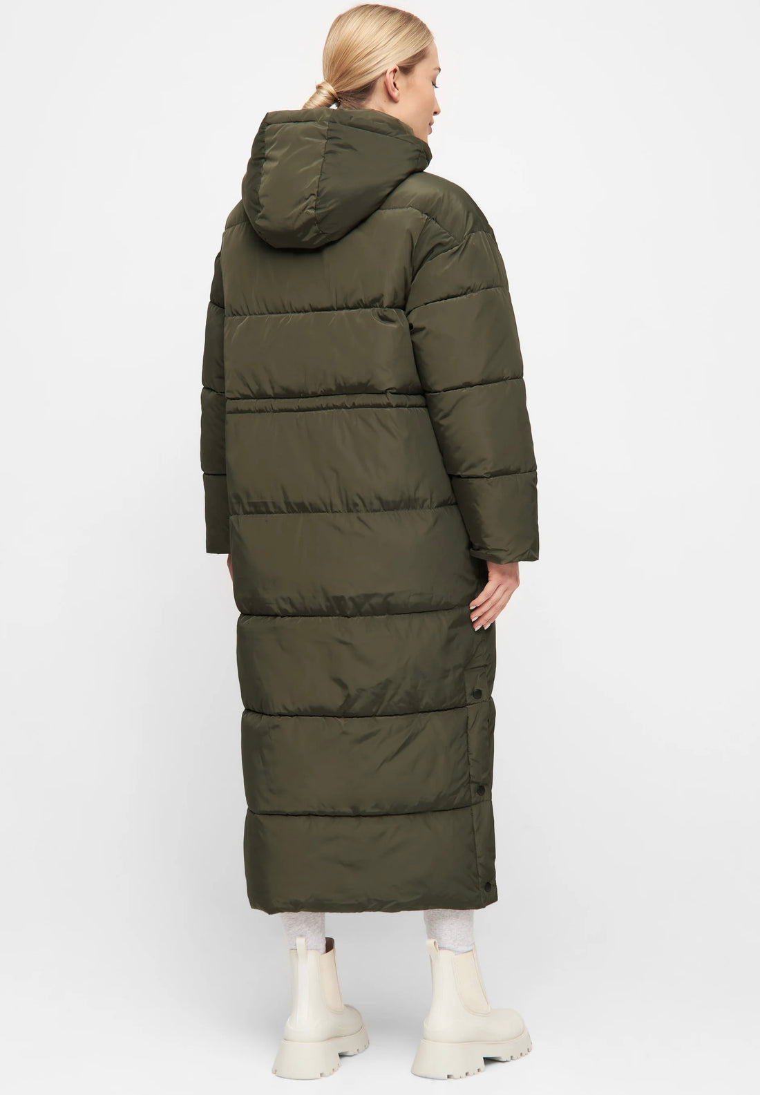Basic Apparel Dagmar Long Coat dunkle Armee