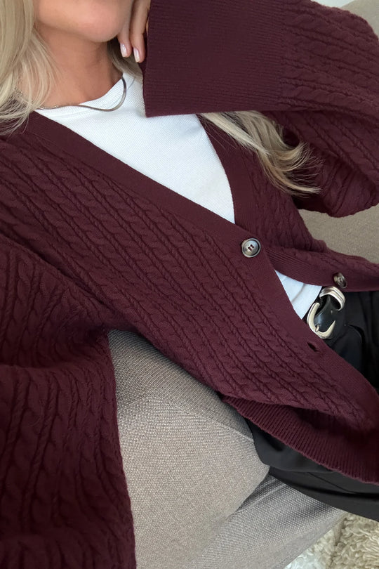 Noella N-Lenyx Knit Cardigan Winetasting