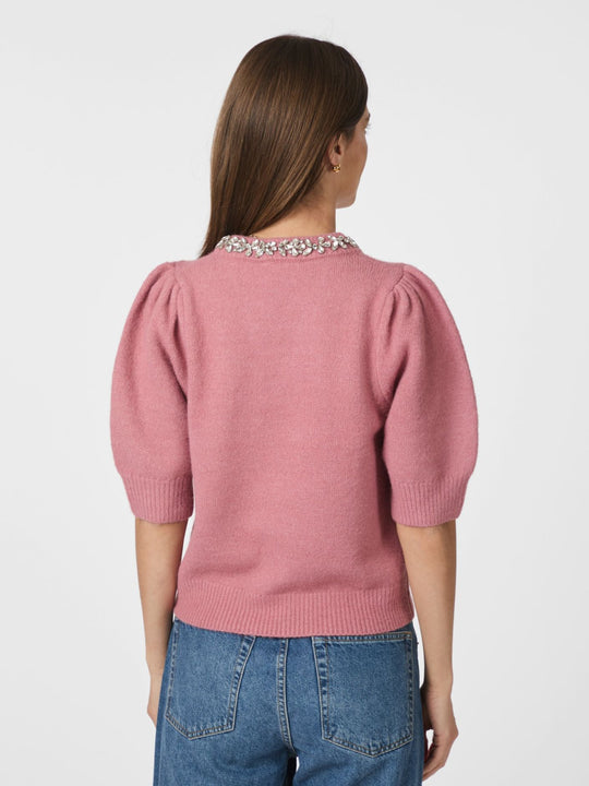 Neo Noir Maia Stone Knit blouse rose