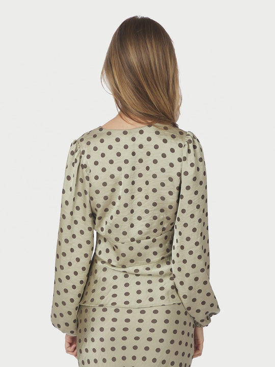 Pre-order uge 19. Neo Noir Jellima Dotted Blouse Pistachio