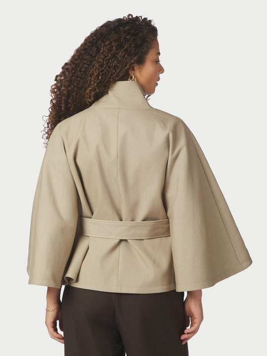 Neo Noir Zanna Trench Cape Sand