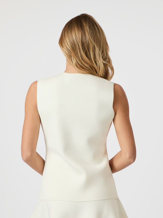 Neo Noir Sway Smooth Knit Waistcoat Off White