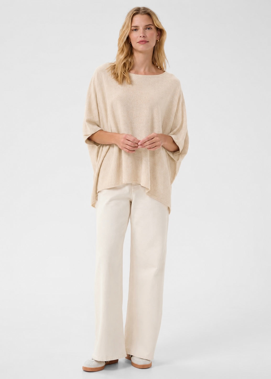 Part Two TilannaPW PO Poncho Natural Melange