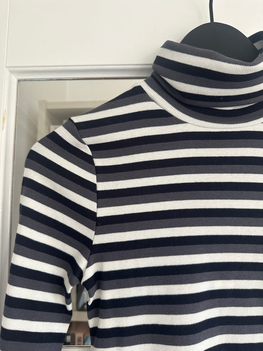 Basic Apparel Ludmilla Whisper à col haut blanc / gris foncé mel./black