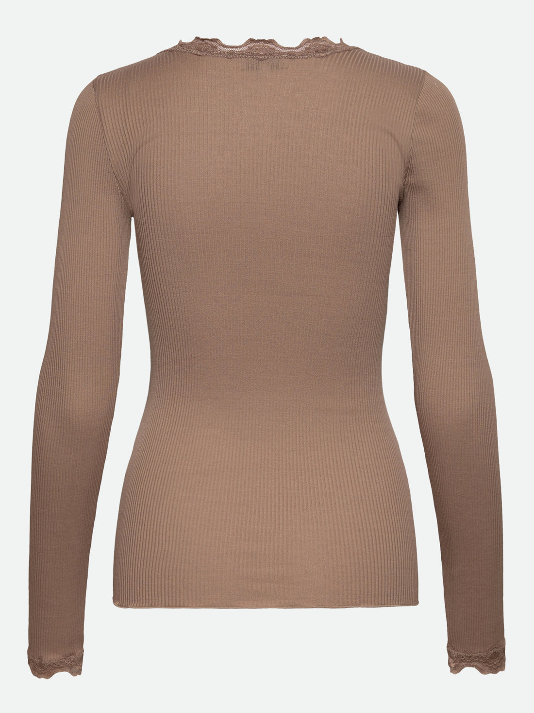 Rosemunde Babette Silk LS Lace T-shirt Mocha Meringue