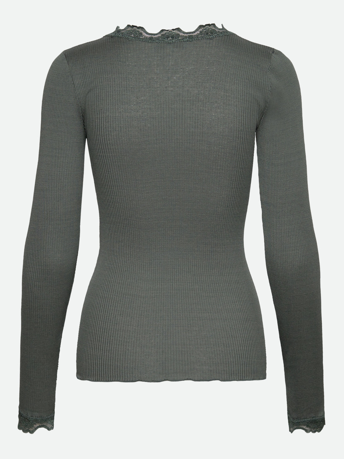 Rosemunde Babette Silk LS Lace T-shirt Balsam Green