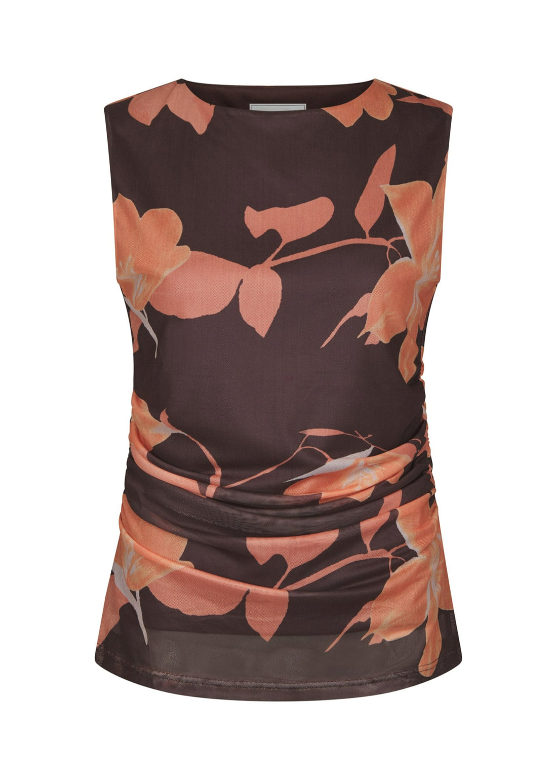 Neo Noir Liblana Flower Mesh Top Brown