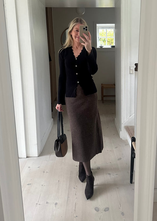 Neo Noir Ashanti Knit Skirt brown melange