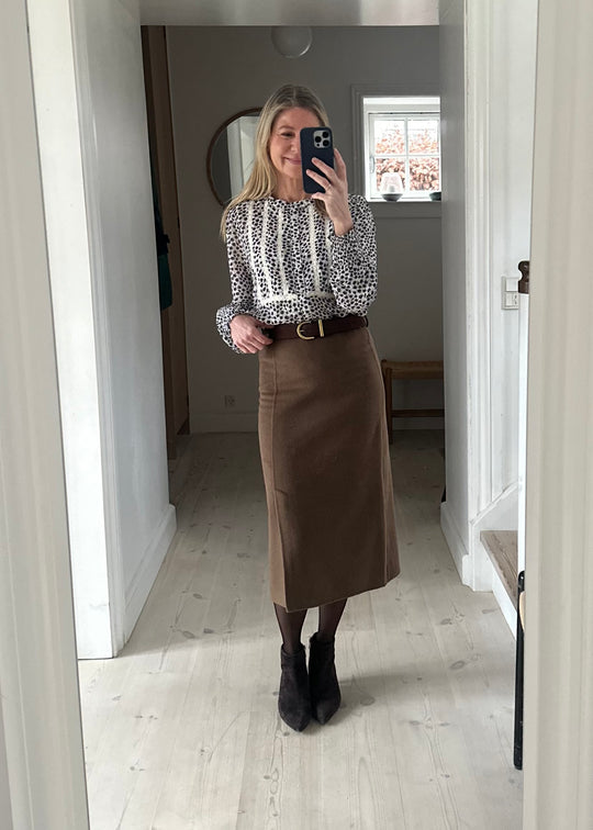 Part Two NesmaPW Shirt Navy Mini Grid Flower