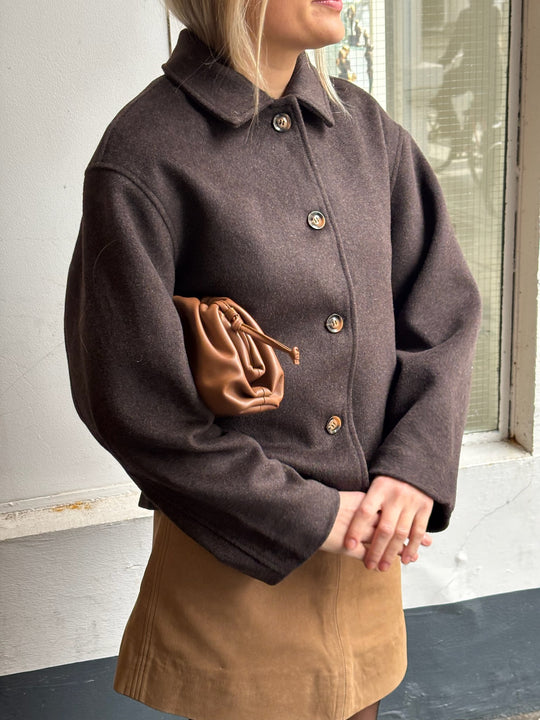 Neo Noir Hamra Wool Jacket Chocolate Brown