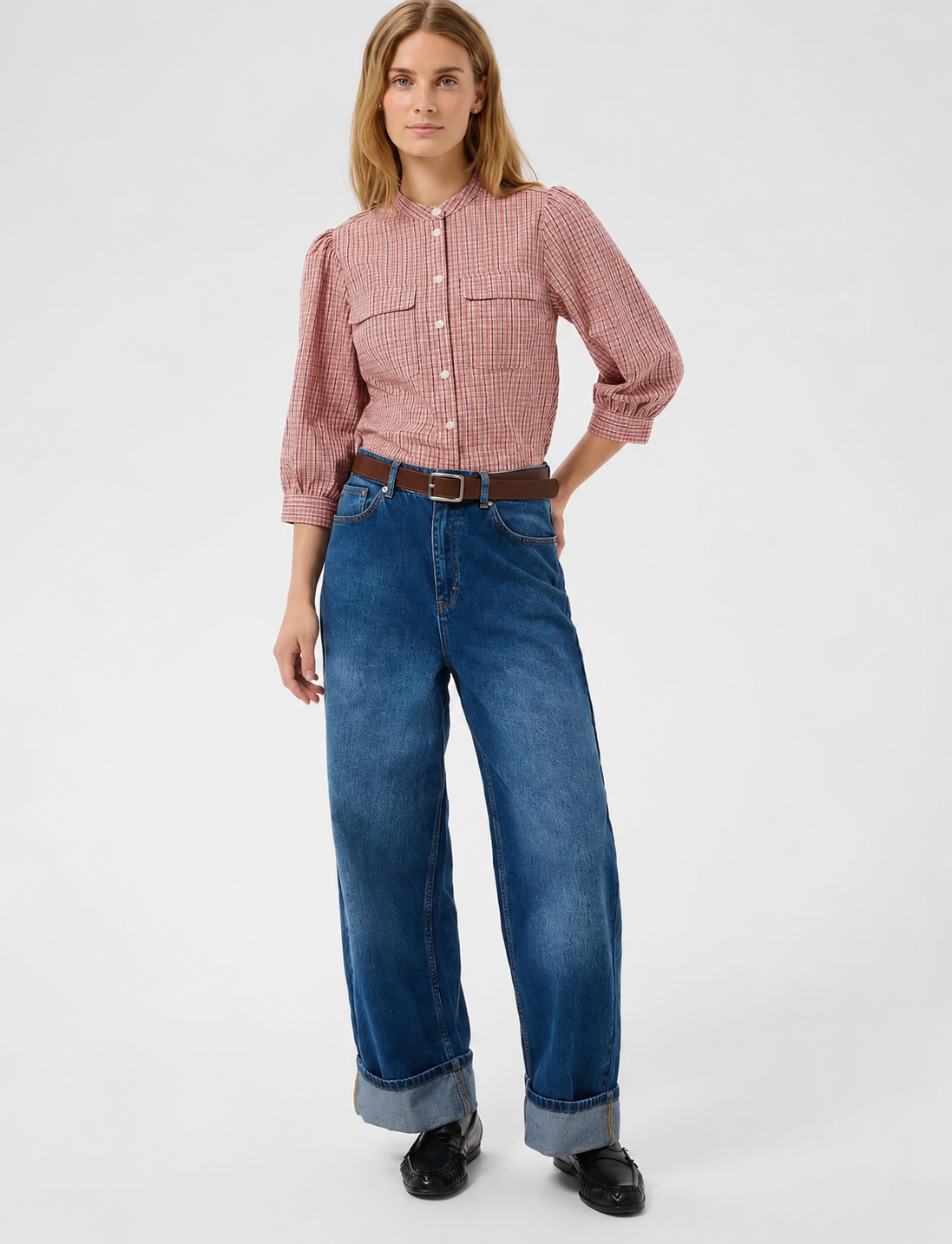 Part Two ChinettePW Shirt Brandied Apricot Check