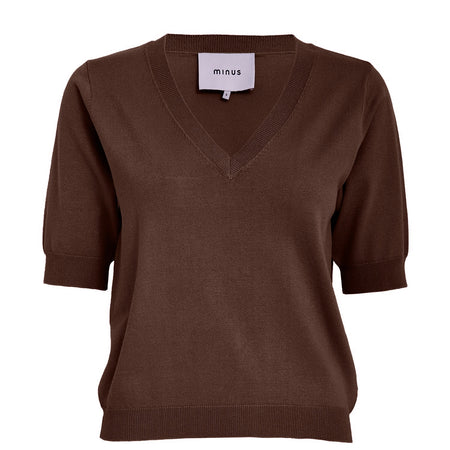 Minus MSMilla V-Neck Knit Tee Brun