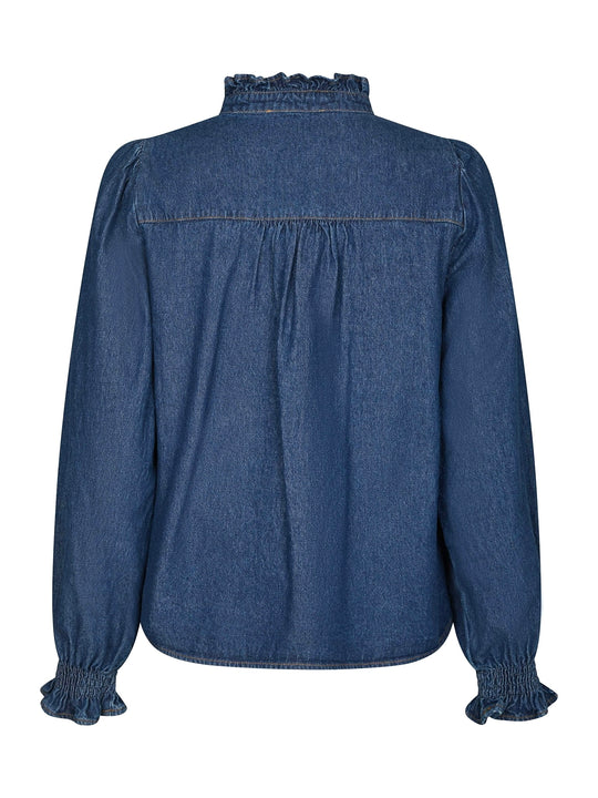 Neo Noir Emmeline Denim Blouse Blue