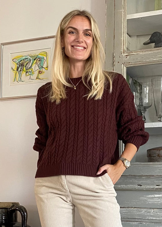 Esmé Studios Esbraidy Jumper Knit Bitter Chocolate (Bordeaux)