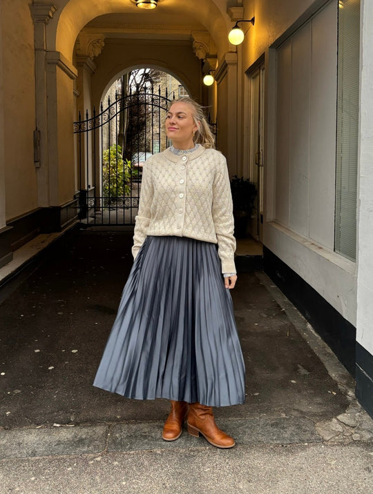 Part Two VesnaPW Cardigan Whitecap Gray with Lurex