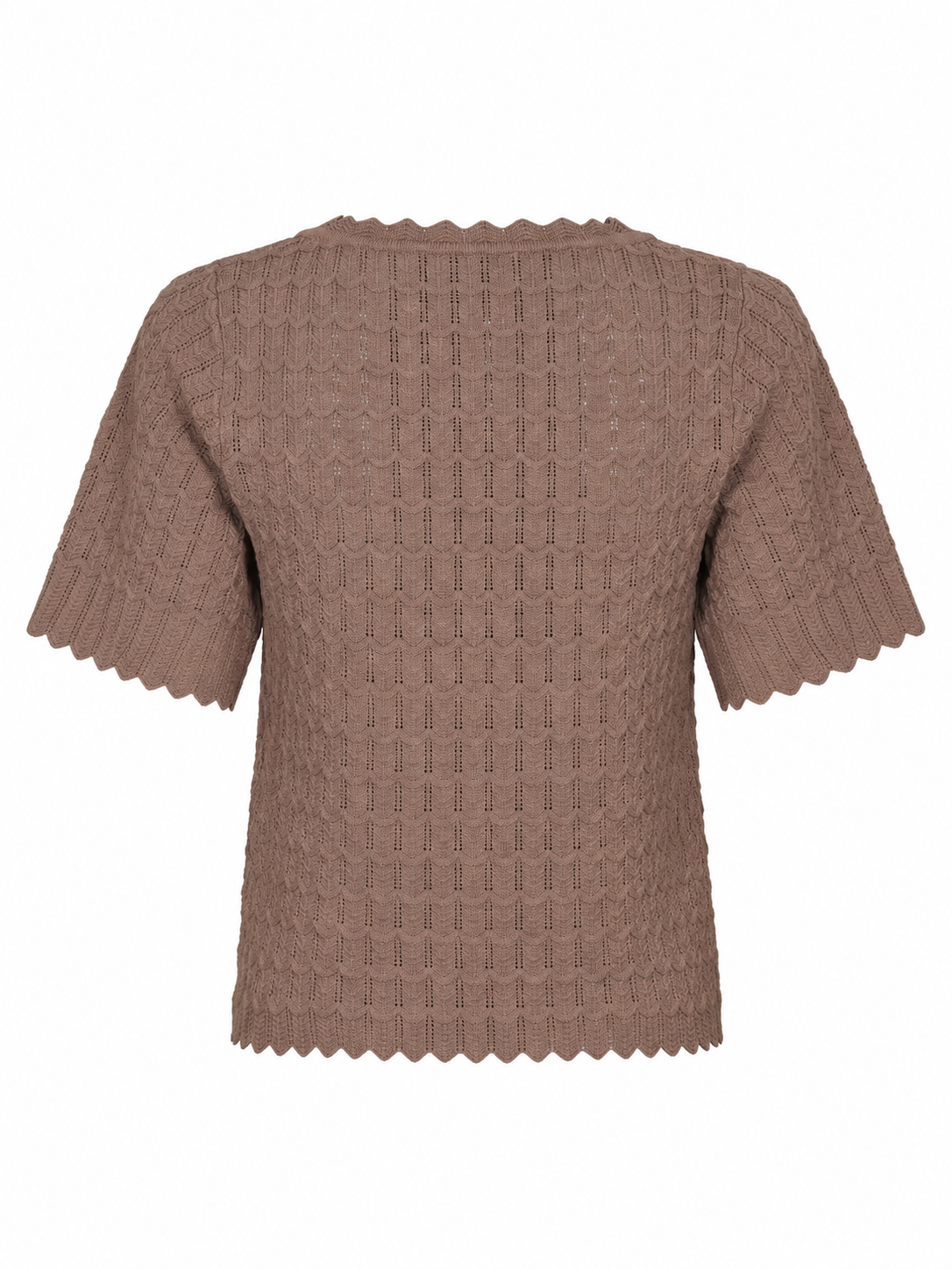 Neo Noir Meiko Fine Crochet Blouse Taupe
