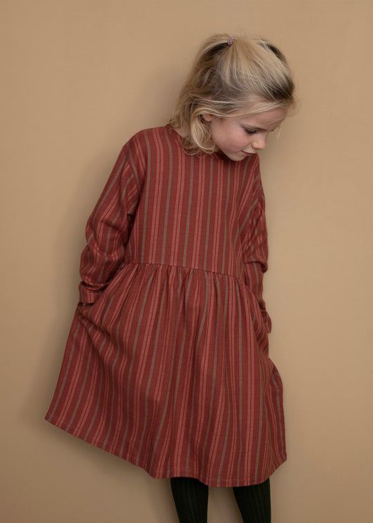 Serendipity Brushed Dress Fig Stripe