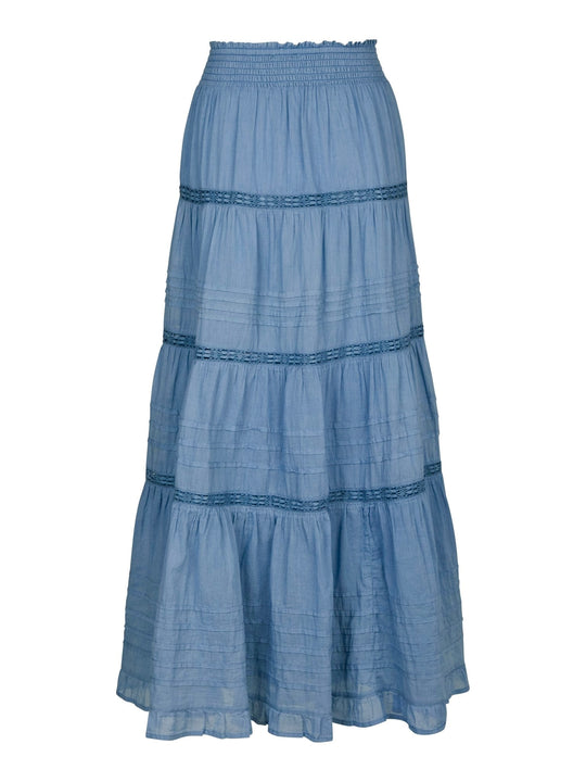Neo Noir Felicia S Voile Skirt Smoke Blue