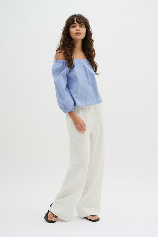 My Essential Wardrobe SkyeMW Blouse Delft Blue Striped