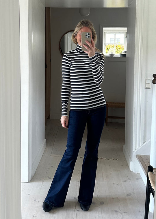 Basic Apparel Ludmilla Whisper à col haut blanc / gris foncé mel./black