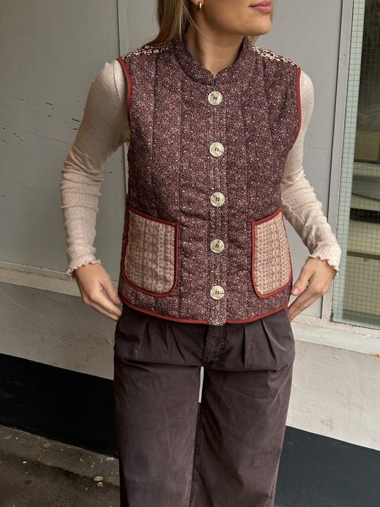 Lollys Laundry CairoLL Vest Flower print brown 25222-1017