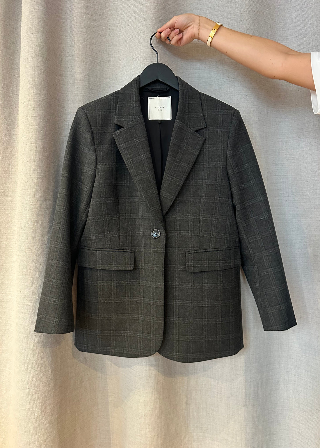 Neo Noir Gaby Check Blazer Antracit