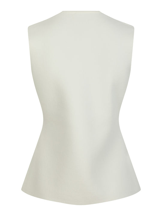 Neo Noir Sway Smooth Knit Waistcoat Off White