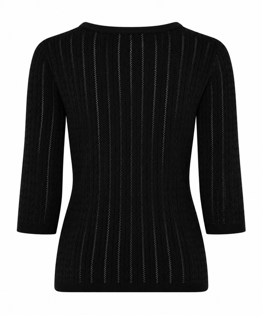 La Rouge Charlotte Knit V-Neck Black