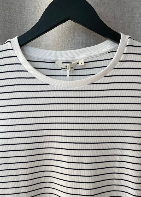 Basic Apparel Ludmilla SS O-Neck bright White/Black