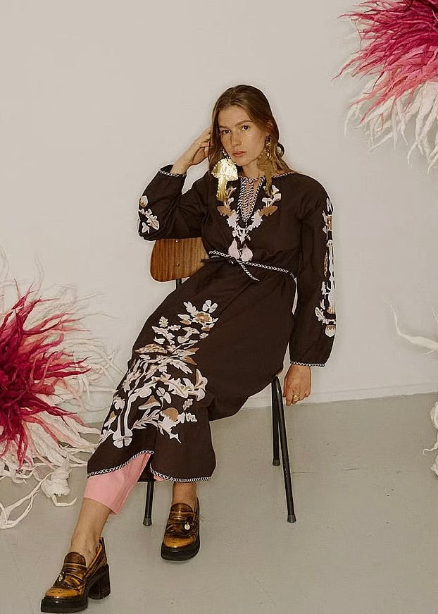 Helmstedt Monica Dress Brown