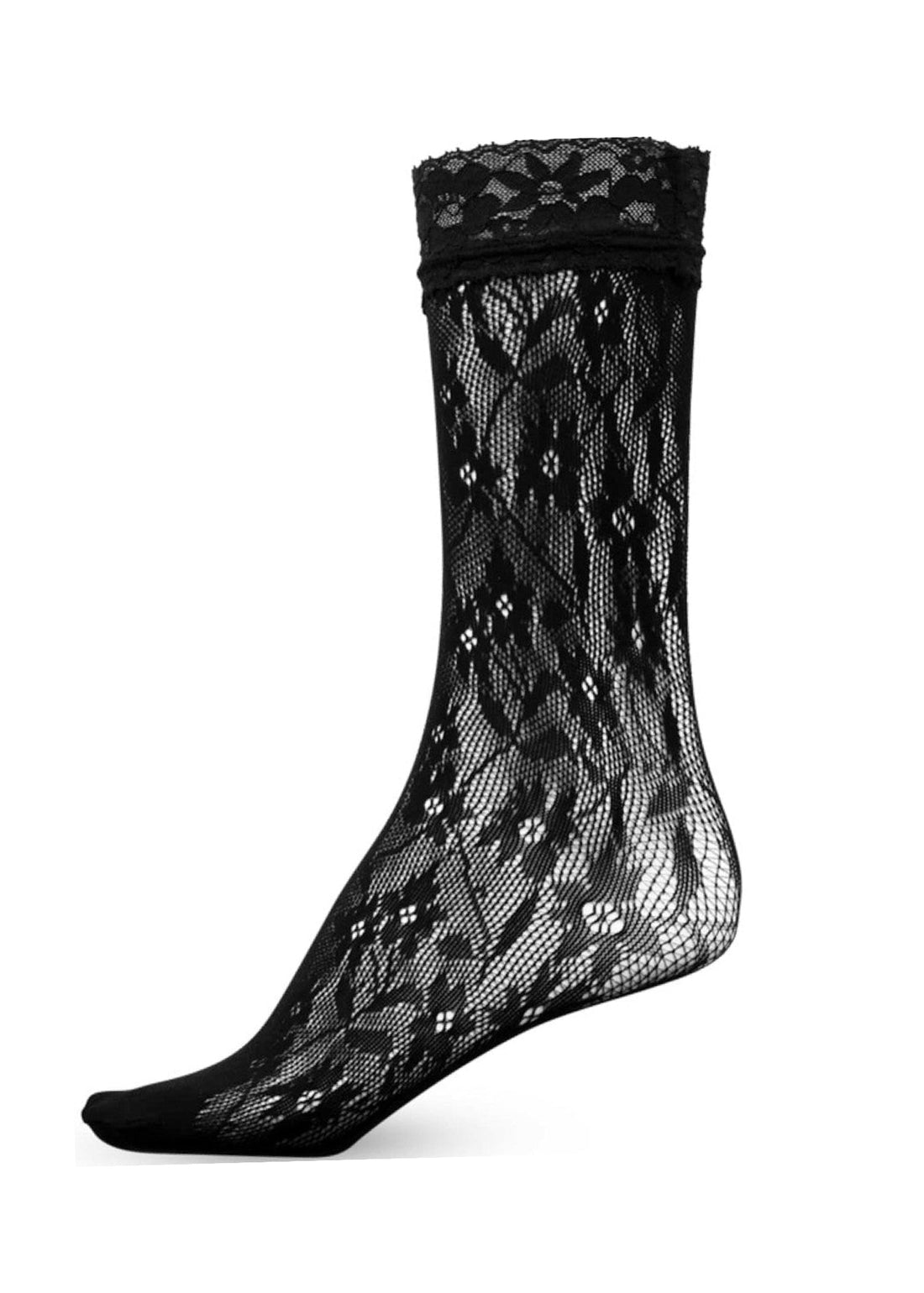 Sui Ava Flower Lace Socks Black/Flowers