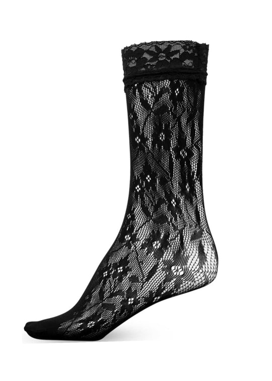 Sui Ava Flower Lace Socks Black/Flowers